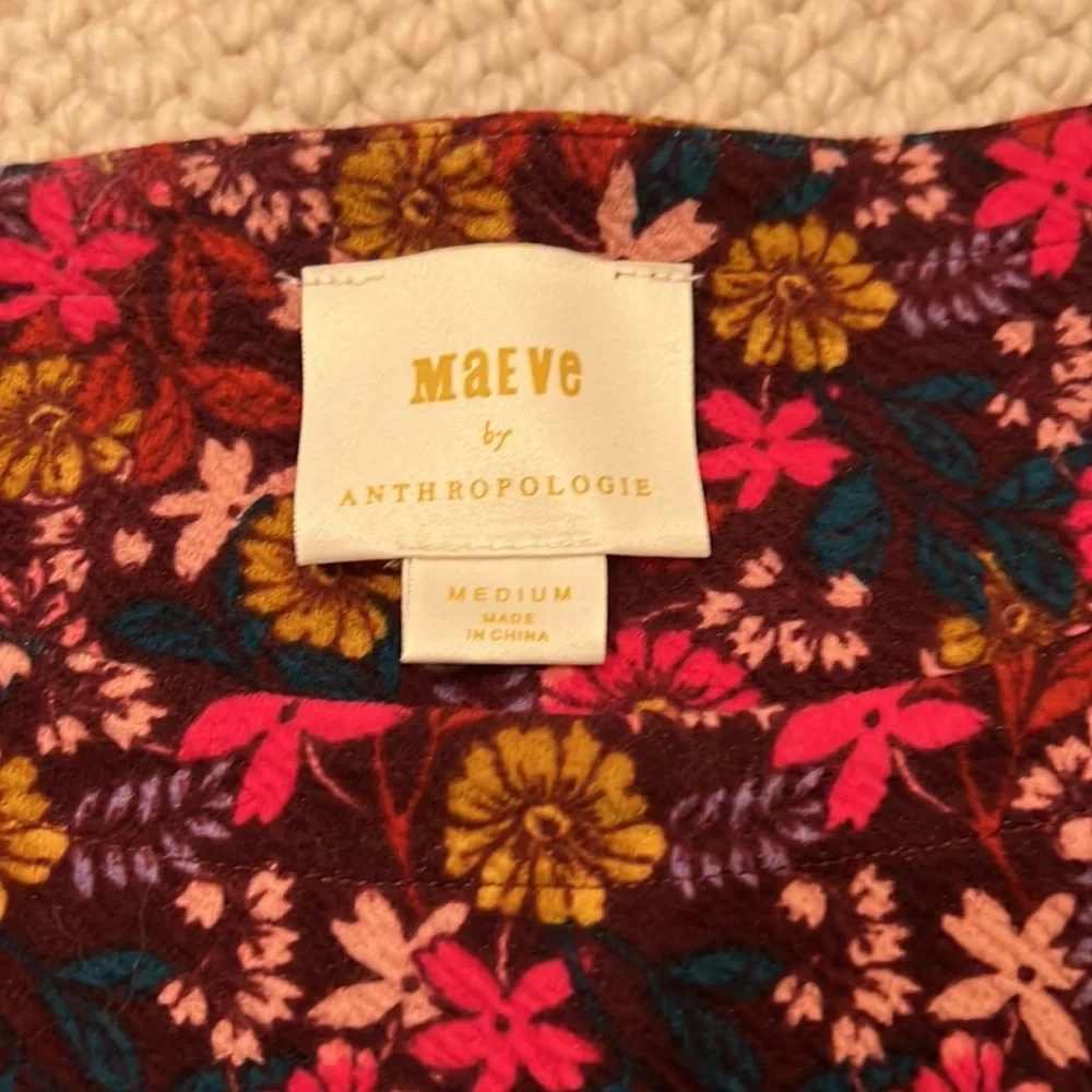 💕💕HPx3 Boho💕💕NWOT. Maeve / Anthropologie top. Textured, floral fabric - Picture 4 of 9